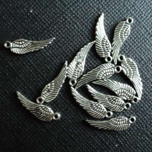 Tibetan Silver Angel Wings (10pcs) - 17mm