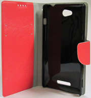 Sony Xperia C, Flip Case (Red)