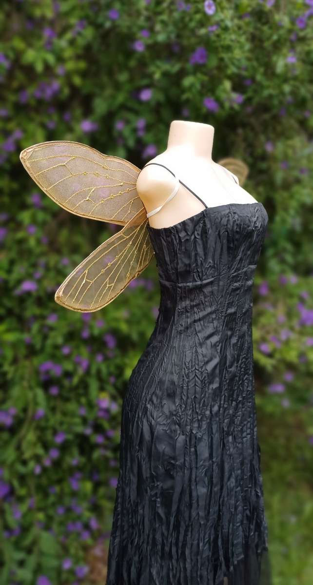 Golden Dragonfly Fairy Wings for Adults or Children for Fairy costume, Fairy cosplay or Halloween