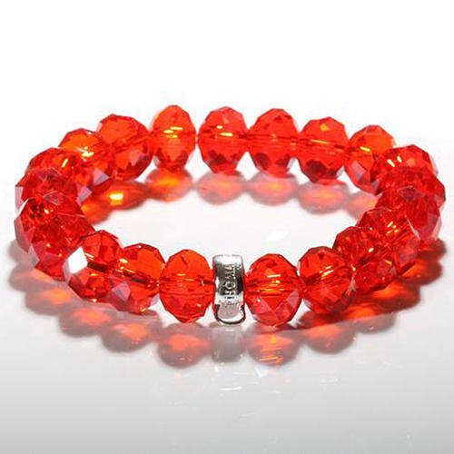 Designer's Silver and Ruby Crystal bracelet *imported