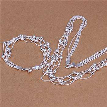 Designer's Silver Brilliant Grapes Bracelet and Necklace Silver Set  *imported