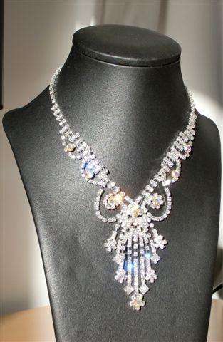 Crystal Diamante Necklace Set With Matching Earrings