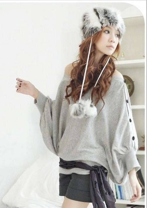 Fashionable Spring/Autumn Gray Tops