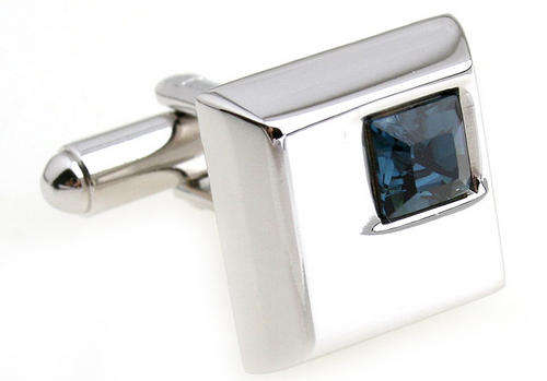 Swarovski Blue Crystal Square Cufflinks