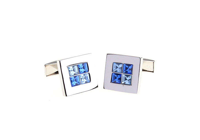 Costa Rica Swarovski Blue crystal Square Cufflinks