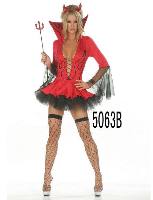 Sexy Low V Neck Collar Devil Costume/Lingerie
