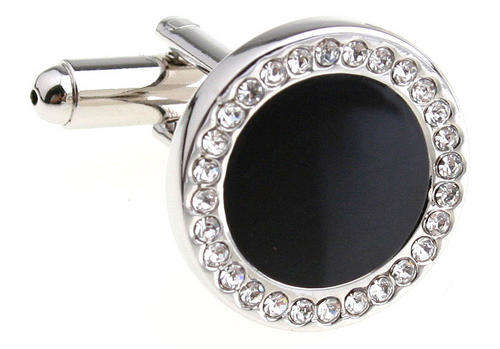 Julius Caesar Crystal Black Luxury Full Circle Cufflinks