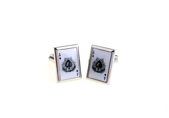 King of Kings Winner Poker Cards Spades A Square Cufflinks