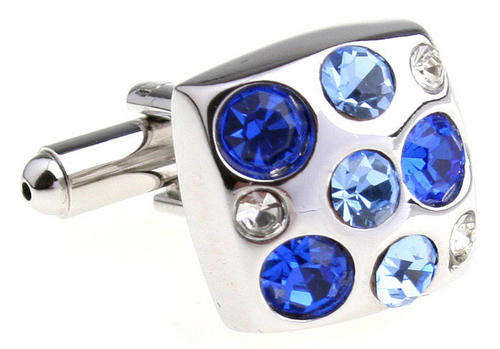Norway Bright Blue Sky Particles Czech Crystal Cufflinks