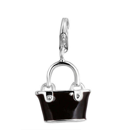 Tomas Sabo Silver Ladies Black Bag Charm*imported