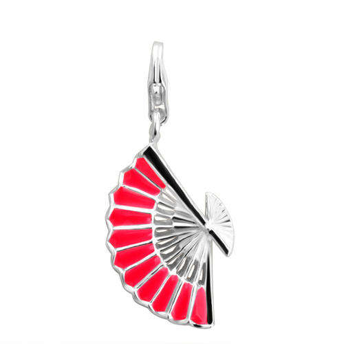 Designer's Silver Oriental Fan Charm*imported
