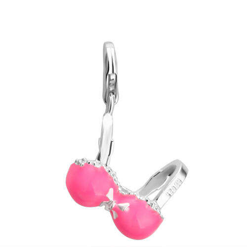 Designer's Silver Pink Bra Charm*imported