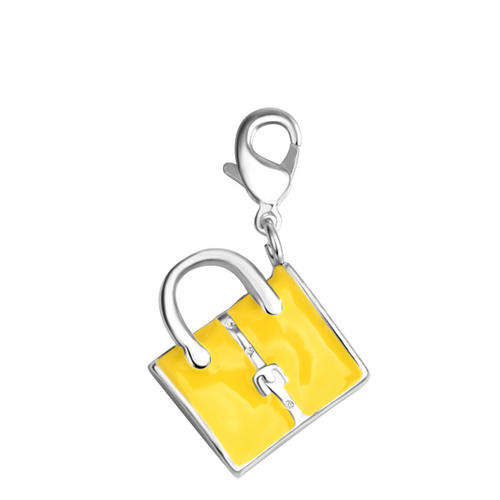 Tomas Silver Yellow Handbag Charm*imported