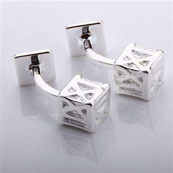 Tiffani Silver Luxury Rome Button Cufflinks