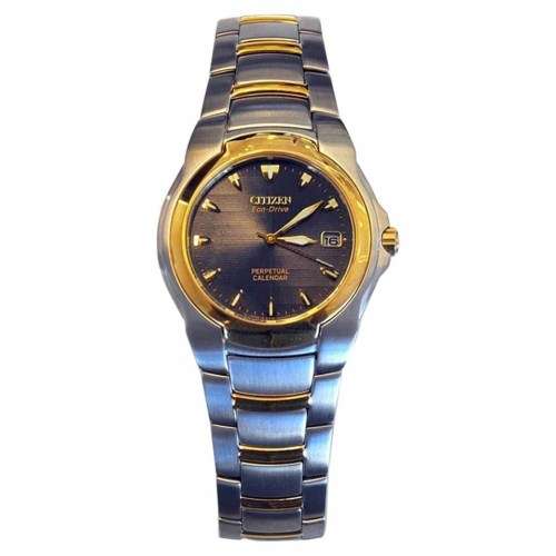 Citizen Men E710-H24385 Silver Perpetual Calendar Watch Steel - Gold