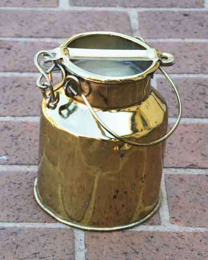Antique Brass Plated Milk Can - 1/2 Gallon