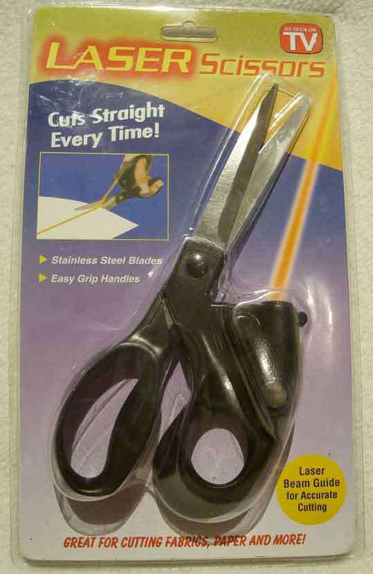 LASER  SCISSORS  CUTS STRAIGHT EVERY TIME