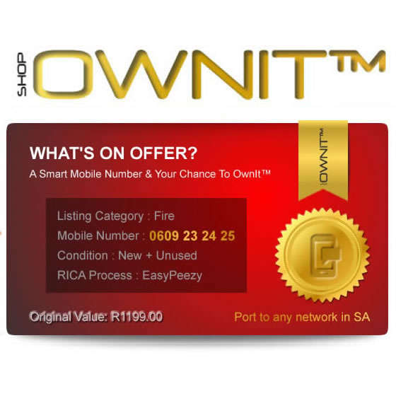 Smart Mobile Number - 0609 23 24 25 - Worth R1 199.00