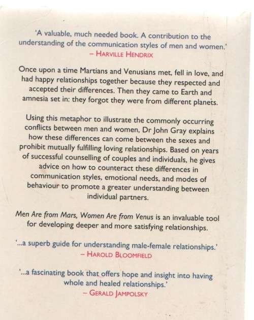 MEN ARE FROM MARS, WOMEN ARE FROM VENUS - JOHN GRAY (1993)