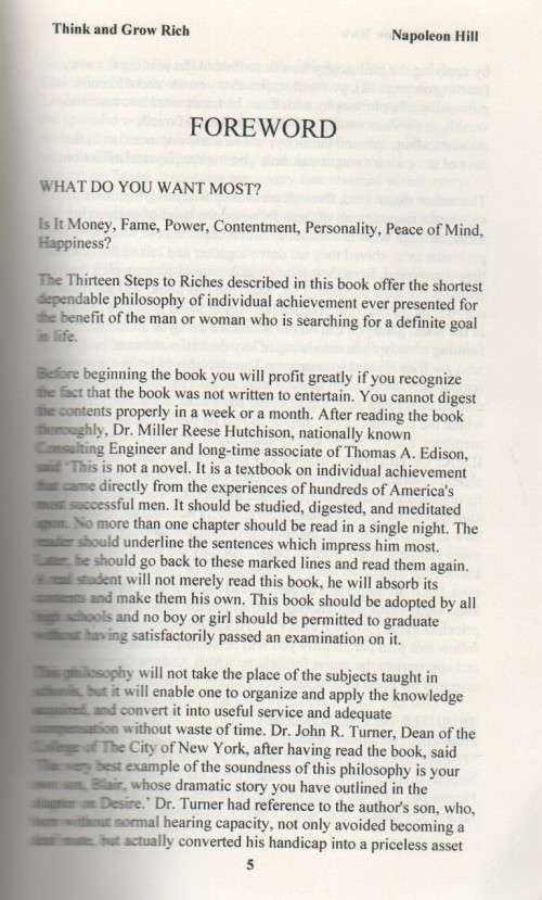 THINK AND GROW RICH - NAPOLEON HILL (2005)