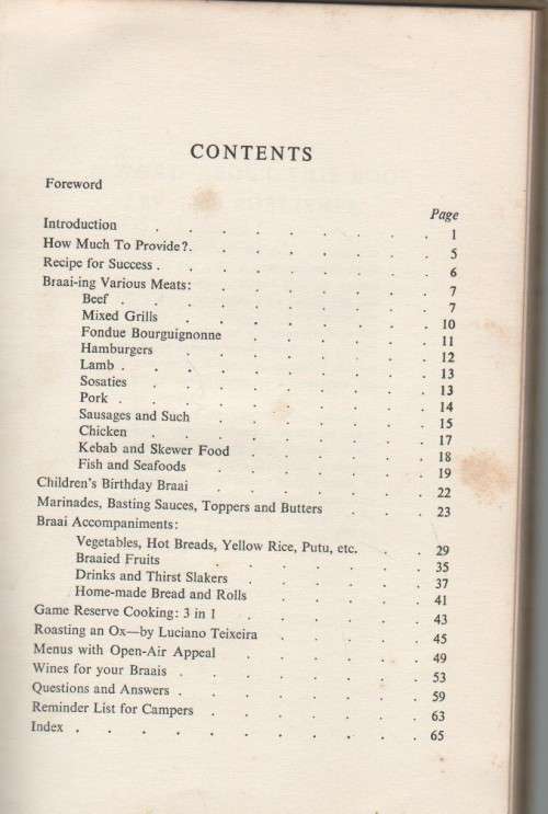 BRAAI AND BARBECUE IN SOUTHERN AFRICA - LESLEY FAULL (1967)