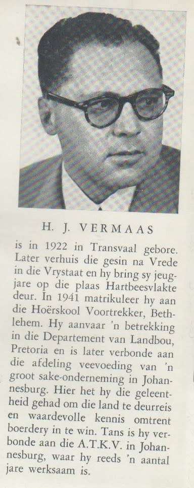 DIE REUS VAN DORINGBERG - H J VERMAAS (4 DE DRUK 1960)