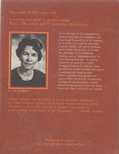 COOK AND ENJOY - S J A DE VILLIERS (6TH EDITION 1981)