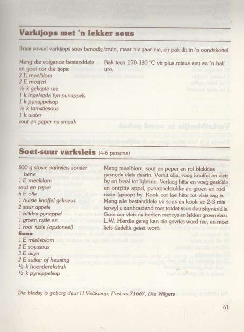 KOS-KENADES - HOERSKOOL DIE WILGERS