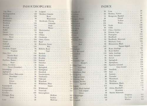 SOOGDIERE / MAMMALS OF THE KRUGER NATIONAL PARKS  - H KUMPF(11 DE DRUK 1980)