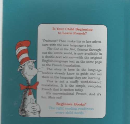 THE CAT IN THE HAT - DR SEUSS ( IN ENGLISH AND FRENCH (1995)