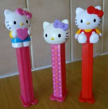 THREE HELLO KITTY, PEZ DISPENSERS