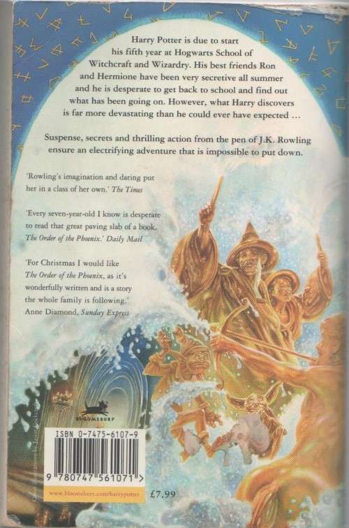 HARRY POTTER AND THE ORDER OF THE PHOENIX - J K ROWLING (PAPERBACK 1 ST EDITION 2004)