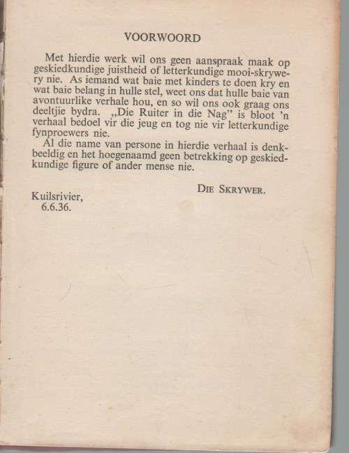 DIE RUITER IN DIE NAG - MIKRO (14 DE DRUK 1956)