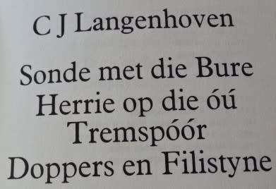 ONVOLLEDIGE STEL VERSAMELDE WERKE: C J LANGENHOVEN-NR`S,1, 2, 3, 4, 5, 6, 8, 9, 12, 13 14 EN 15