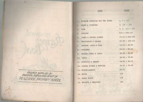 PENZANCE RECIPE BOOK - RECIPES BY PARENTS, PUPILS AND STAFF OF PENZANCE PRIMARY SCHOOL