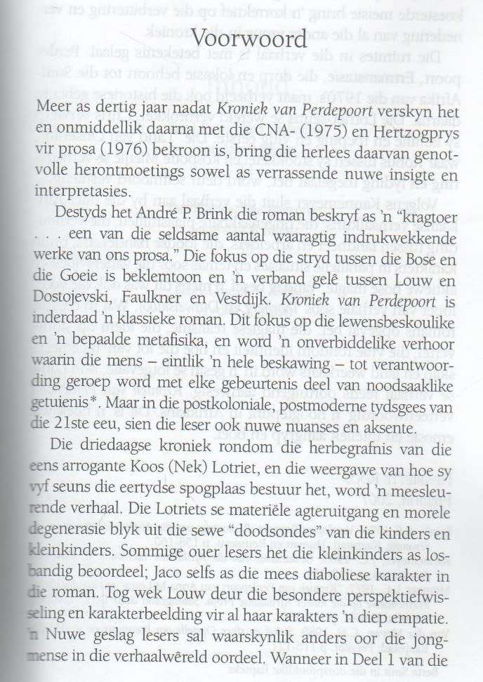 KRONIEK VAN PERDEPOORT - ANNA M LOUW (1 STE KLASSIEK UITGAWE 2007)