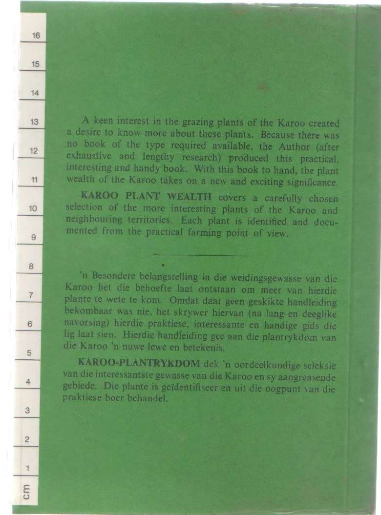 KAROO- PLANTRYKDOM / KAROO PLANT WEALTH - N K HOBSON (1970)
