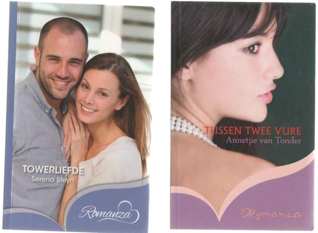 VYF ROMANZA TITELS: TUSSEN TWEE VURE, TOWERLIEFDE, NOG `N CASANOVA, MILJOENER IN `N TEEKOPPIE, REENB