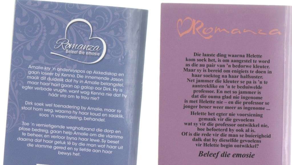 VYF ROMANZA TITELS: TUSSEN TWEE VURE, TOWERLIEFDE, NOG `N CASANOVA, MILJOENER IN `N TEEKOPPIE, REENB