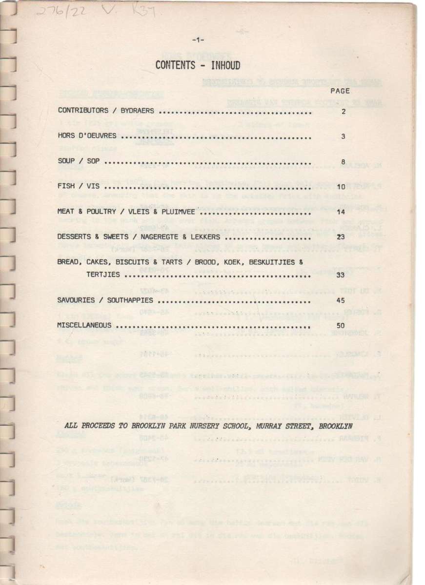 FAMILY FAVOURITES - BROOKLYN PARK NURSERY SCHOOL 1983