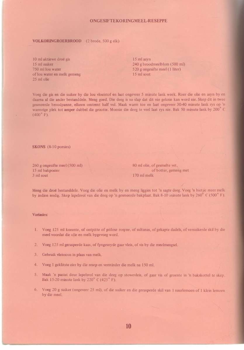 RESEPPE VIR ALMAL - DEPT VAN GESONDHEID, WELSYN EN PENSIOENE