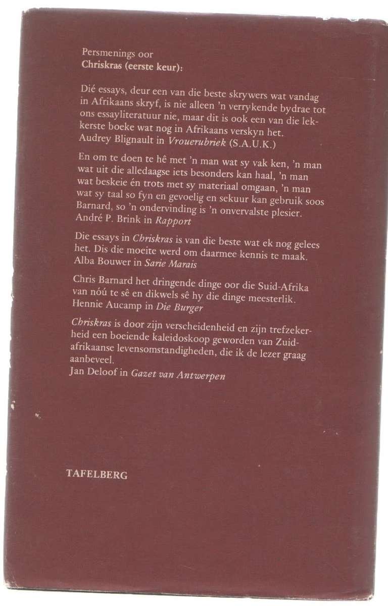 CHRISKRAS, `N TWEEDE KEUR - CHRIS BARNARD (1 STE DRUK 1976)