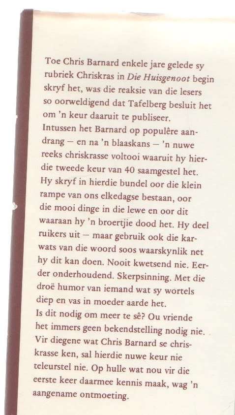 CHRISKRAS, `N TWEEDE KEUR - CHRIS BARNARD (1 STE DRUK 1976)
