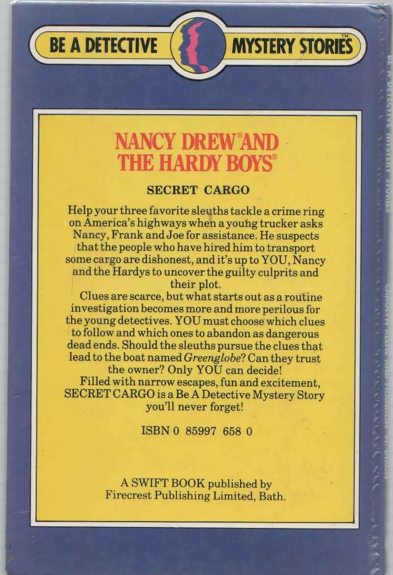 NANCY DREW AND THE HARDY BOYS, NO 4 , SECRET CARGO - CAROLYN KEENE & FRANKLIN W DIXON (1985) TEEN