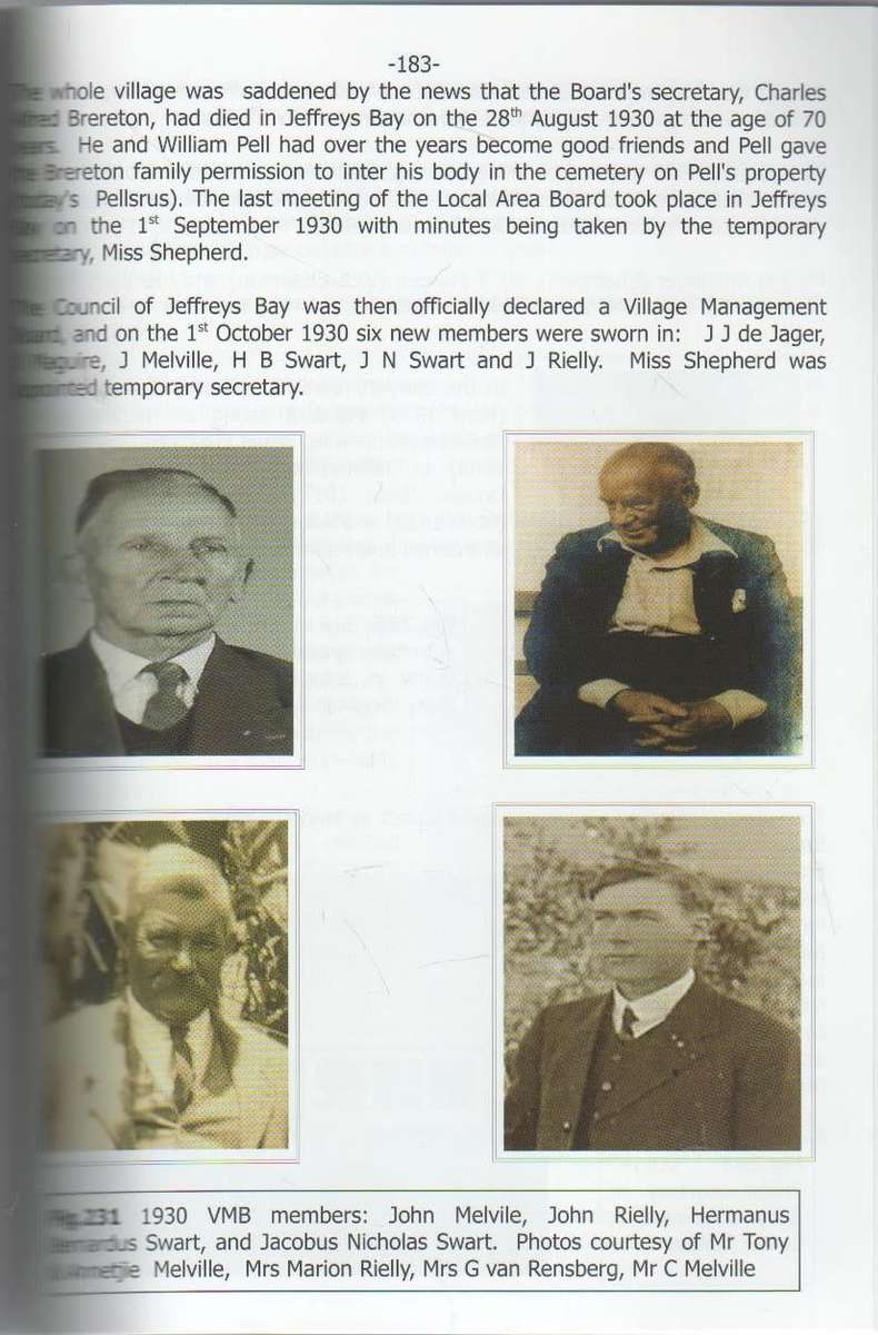 OLD JEFFREYS BAY, LEST WE FORGET - BERT BEHRENS (SIGNED 2009)