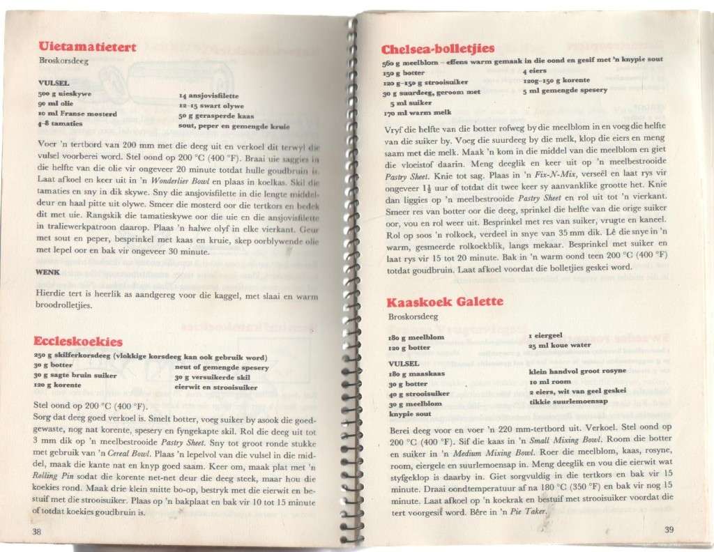 PRETTIGE SIERPASTEIE/PASTRIES & PIES - TUPPERWARE CONSTANIA  - MICHAEL OLIVIER (ROYAL TEST KITCHEN)