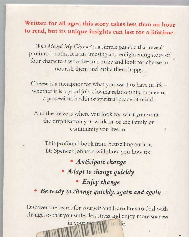 WHO MOVED MY CHEESE - DR SPENCER JOHNSON