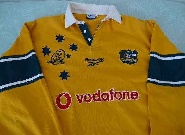 REEBOK WALLABIES AUSTRALIA OLD VINTAGE WORLD RUGBY JERSEY(1899-1999)  SIZE XL