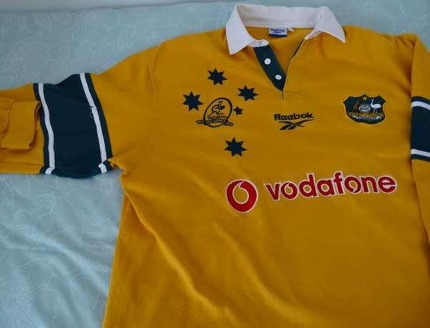 REEBOK WALLABIES AUSTRALIA OLD VINTAGE WORLD RUGBY JERSEY(1899-1999)  SIZE XL