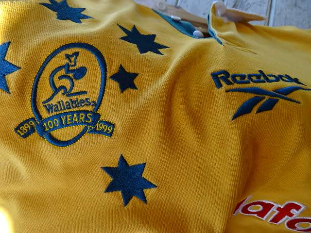 REEBOK WALLABIES AUSTRALIA OLD VINTAGE WORLD RUGBY JERSEY(1899-1999)  SIZE XL